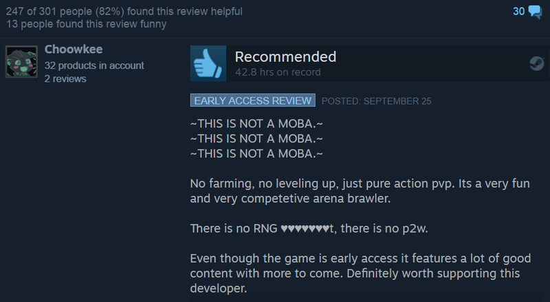 Illustration for article titled Battlerite, As Told By Steam Reviews